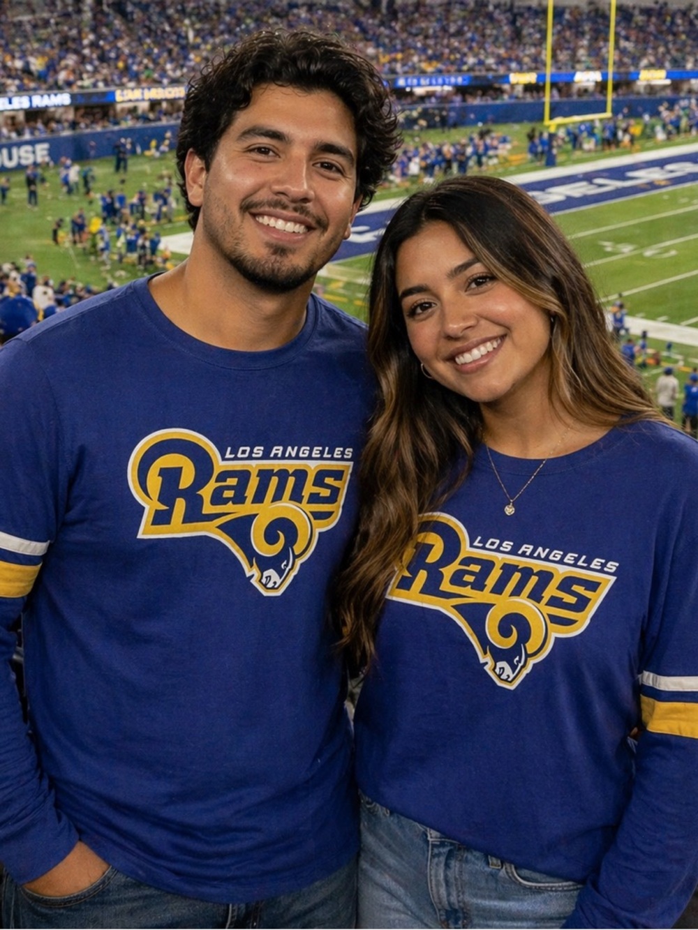 Team Apparel Navy Blue NFL Long Sleeve Shirt with Gold Trim